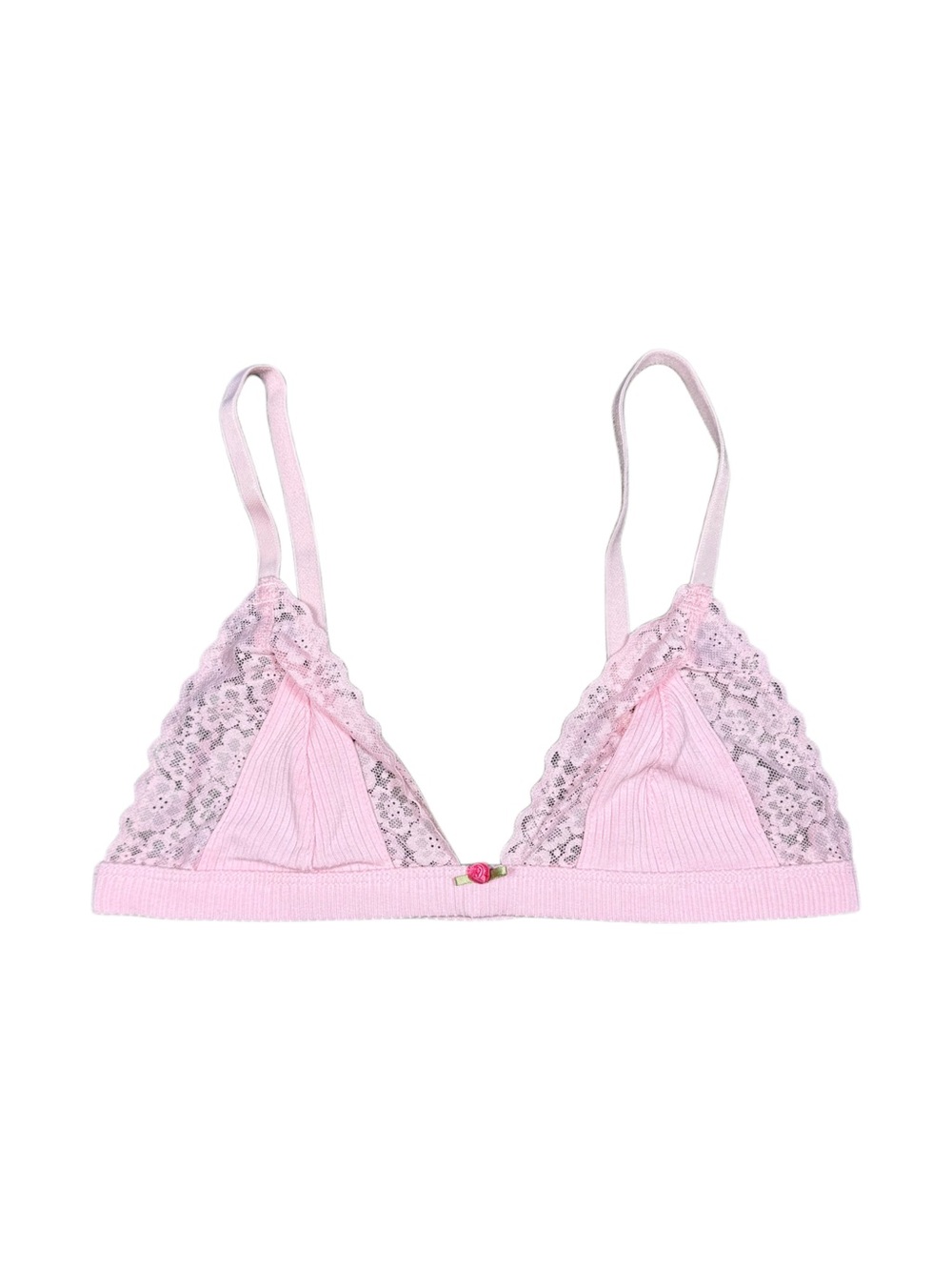 UO Baby Pink Lace Triangle Bralette